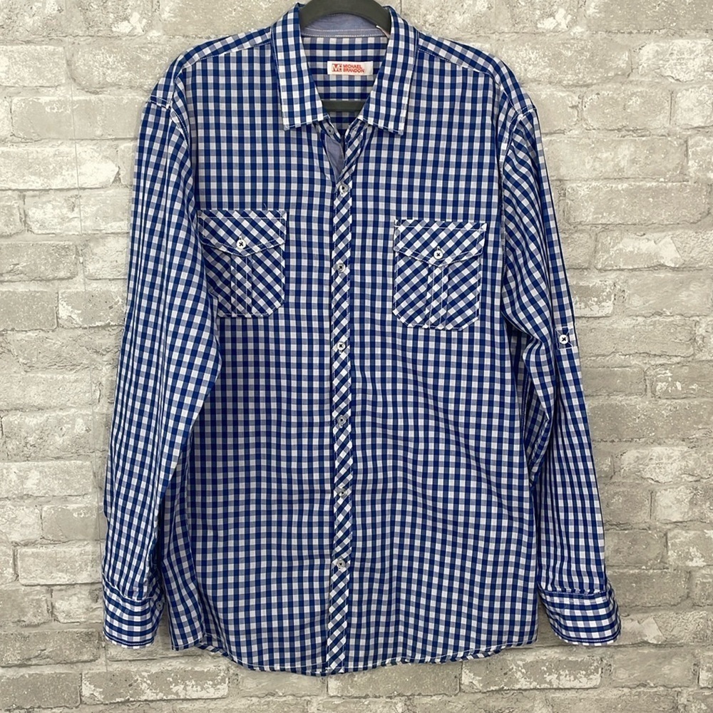 Michael Brandon Checked Button Down Shirt